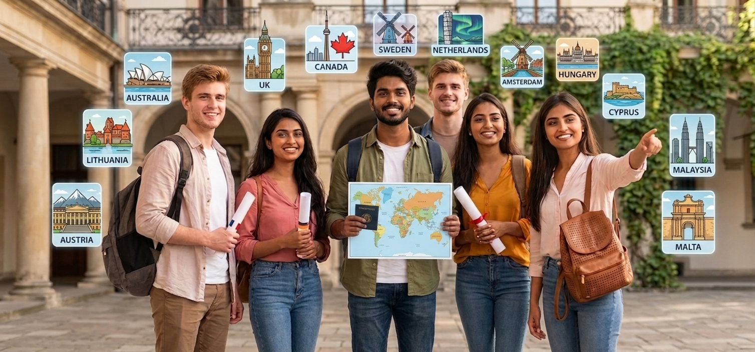 Students studying abroad